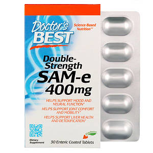 S аденозилметіонін Doctor's BEST Double Strength SAM-e 400 mg 30 tab