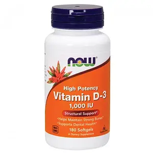 Вітамін Д3 Now Foods Vitamin D3 1000 IU 180 softgels