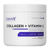 Колаген у порошку + Вітамін Ц OstroVit Collagen + Vitamin C 200 g pure