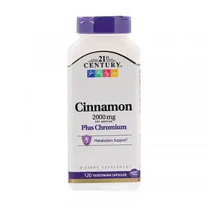 Кориця 21st Century Cinnamon 2000 mg Plus Chromium 120 veg caps