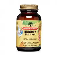 Экстракт ягод черники Solgar Bilberry Berry Extract 60 veg caps