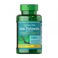 Со пальметто Puritan's Pride Saw Palmetto Extract 320 mg 60 softgels, Экстракт пальмы сереноа