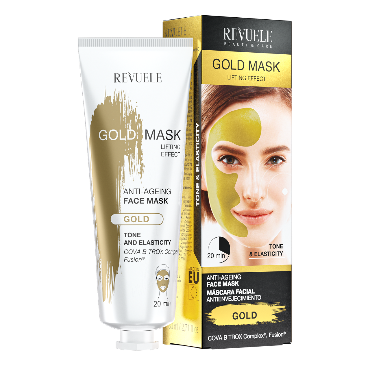 Антивікова золота маска для обличчя Revuele Color Masks 80 мл