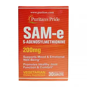 S аденозилметіонін Puritan's Pride SAM-e 200 mg 30 caplets