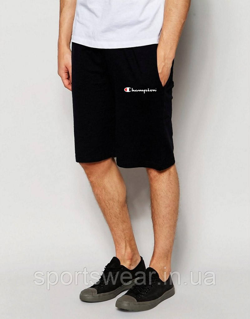Шорти CHAMPION ( Чемпіон ) чорні чоловічі лого "" В стилі Champion "", фото 1
