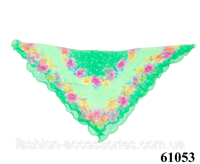 Красивий жіночий шийний легкий хустку з шифону (61053) Ніжний шийну хустку 60*60 (61053) 4