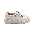 Кеди жіночі Aquamarin молочні натуральна шкіра, 40, фото 3