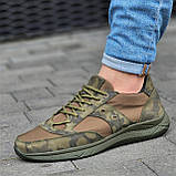 Кросівки чоловічі шкіра+сітка хакі тактичні брудно-зелені камуфляж літні (Код: Л3043ТАКТ), фото 2