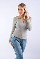 Пуловер женский с V-вырезом серый 2260 (2000000093208)