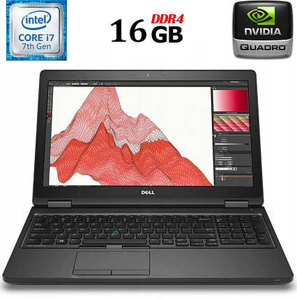 Ноутбук Б-клас Dell Precision 3520/ 15.6" (1920x1080)/ Core i7-7820HQ/ 16 GB RAM/ 256 GB SSD/ Quadro M620 2GB, фото 1