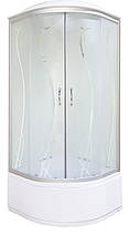 Душевой бокс KO&PO 470 №4(11) 80x80x215 см с глубоким поддоном матовое стекло с рисунком раздвижные двери, фото 3
