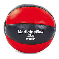 М'яч медичний медбол MATSA Medicine Ball ME-0241-2 2 кг червоний-чорний Код ME-0241-2(Z)