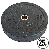 Блины (диски) бамперные для кроссфита Record RAGGY Bumper Plates ТА-5126-25 51мм 25кгчерный Код TA-5126-25(Z)