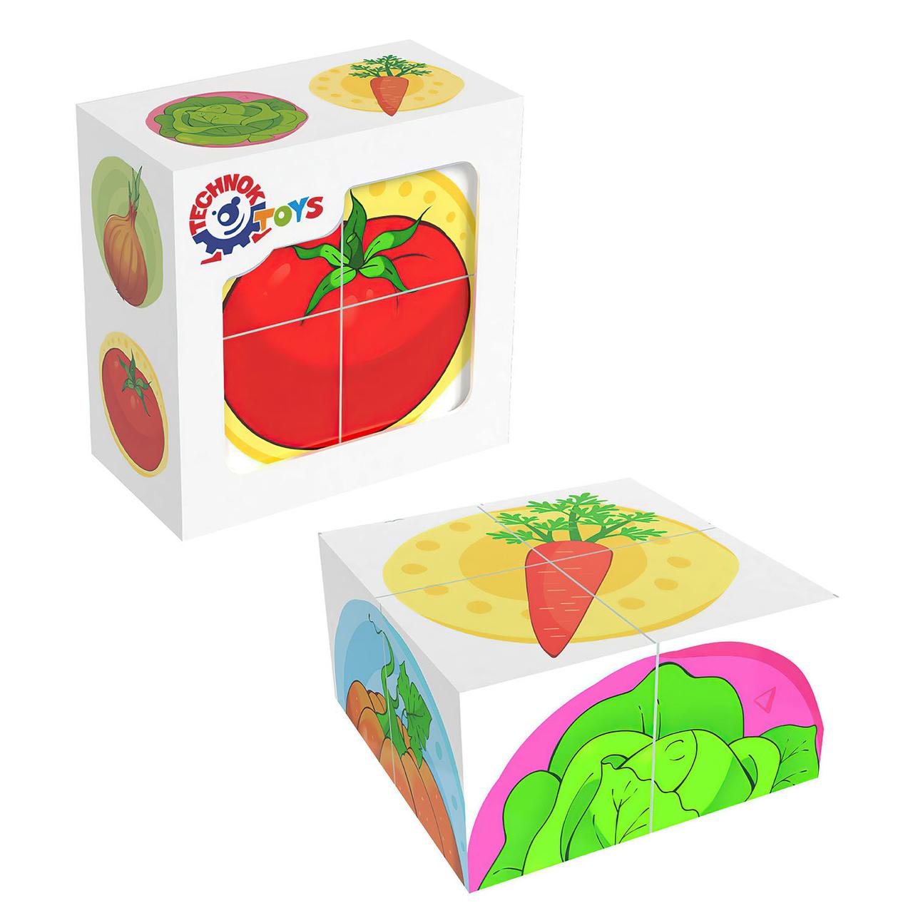 Гр Кубики 4 шт. "Овочі" 1349 "Technok Toys", фото 1