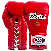 Перчатки боксерские кожаные професиональные на шнуровке FAIRTEX BGL6 10-16 унций цвета в ассортименте Код