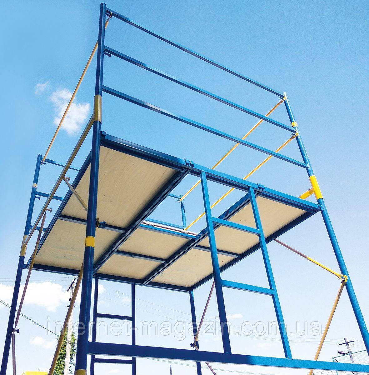 Тура вишка будівельна 1.85 х 1.85 (м) 12+1, пересувна сталева, фото 1
