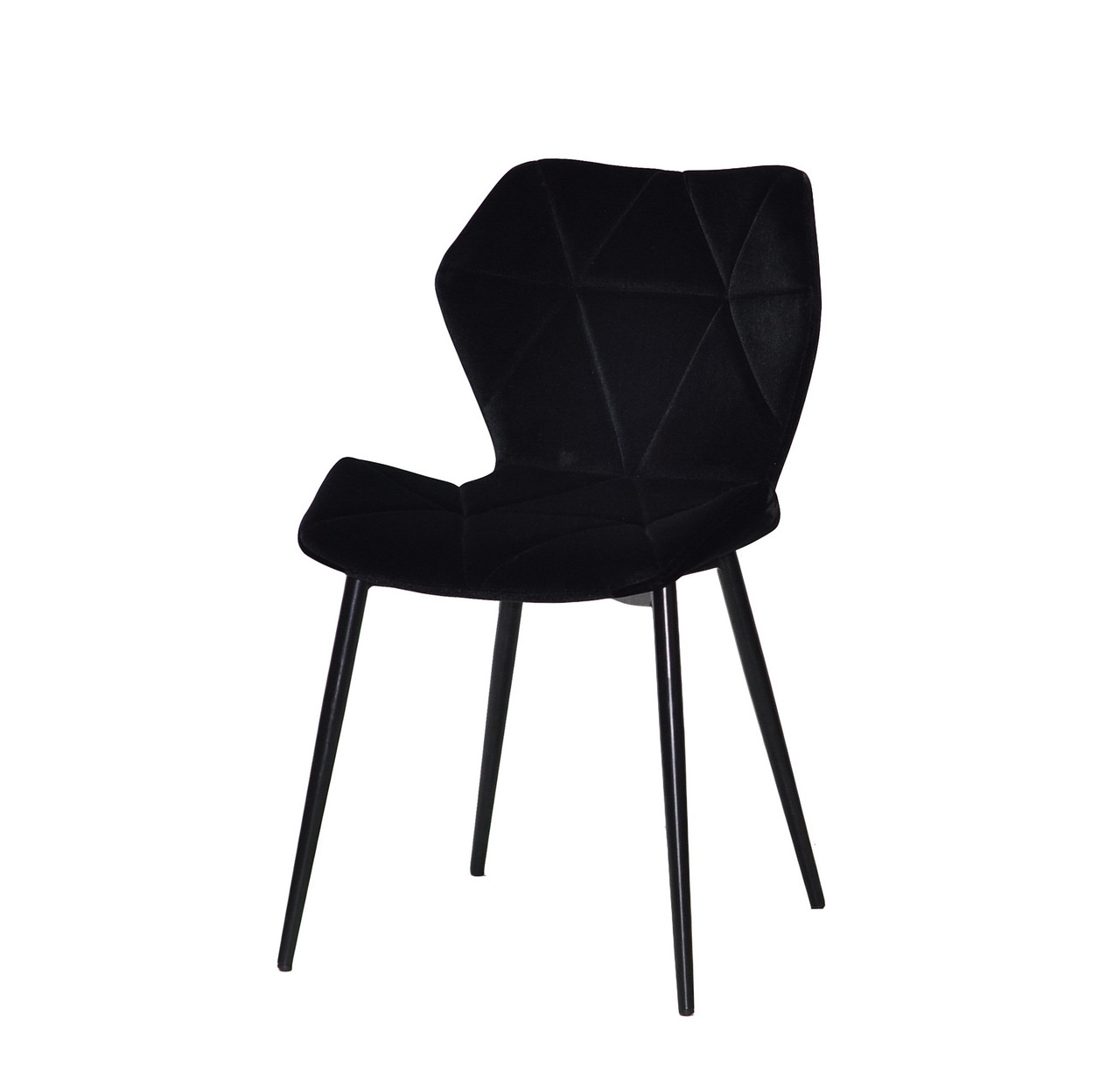 Оксамитовий стілець на металевих чорних ніжках Greg-ML з ергономічним сидінням і стильним дизайном чорний оксамит