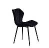 Оксамитовий стілець на металевих чорних ніжках Greg-ML з ергономічним сидінням і стильним дизайном чорний оксамит, фото 2
