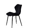 Оксамитовий стілець на металевих чорних ніжках Greg-ML з ергономічним сидінням і стильним дизайном чорний оксамит, фото 3