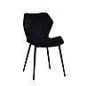 Оксамитовий стілець на металевих чорних ніжках Greg-ML з ергономічним сидінням і стильним дизайном чорний оксамит, фото 4