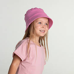 Дитяча панама однотонна, розмір 48, Рожева / Літня панамка для дівчинки та хлопчика