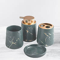 Набір керамічних аксесуарів для ванної кімнати Bathlux, 4 предмети Сірий