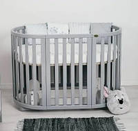 Дитяче ліжечко трансформер Angelo 7 в 1 в сірому кольорі