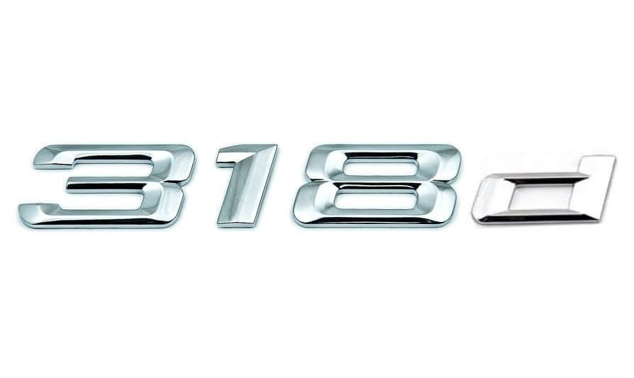 Шильдик емблема багажника BMW 318d БМВ 318д колір хром