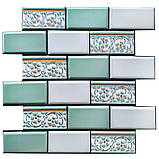 Декоративна ПВХ плитка на самоклейці мятная 300х300х5мм, ціна за 1 шт., фото 2