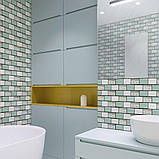 Декоративна ПВХ плитка на самоклейці мятная 300х300х5мм, ціна за 1 шт., фото 3