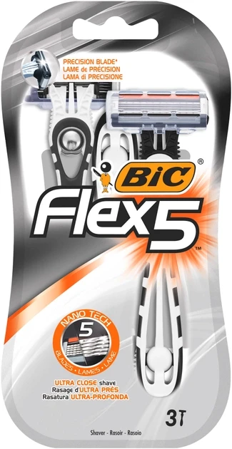 Набір бритв без змінних катриджів BIC Flex 5 (3 шт), фото 1