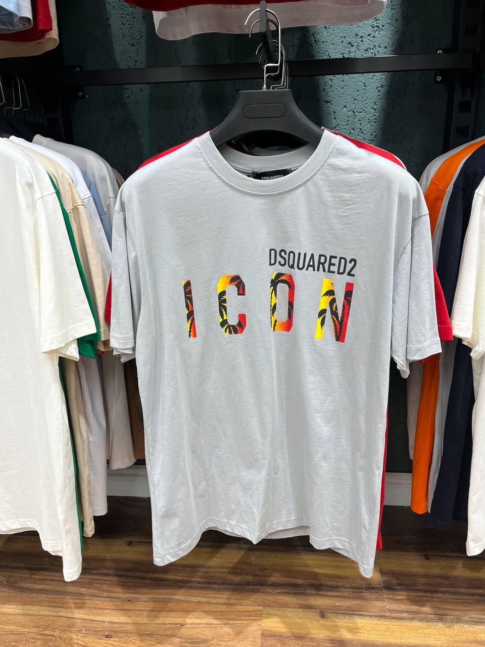 Сіра футболка для підлітків ICOM DSQUARED 2. Молодіжні футболки сірі жіночі та чоловічі. Літні футболки