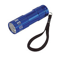 Ліхтарик світлодіодний ручний "LED POWERFUL" 9 діодів лазерне гравіювання логотипу Синій