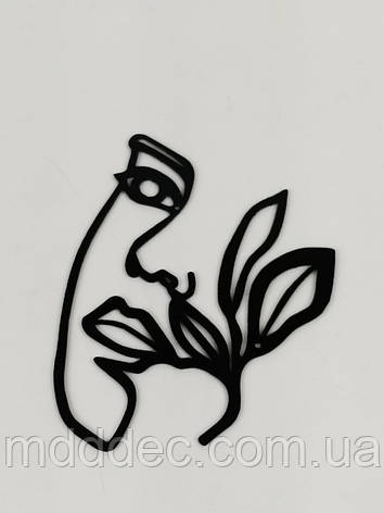 Топпер боковий контур обличчя дівчини, торцевий топер для торта силует дівчини, фото 1