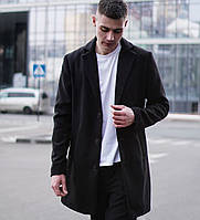 Мужское пальто черное классическое кашемировое весеннее осеннее Турция. Живое фото