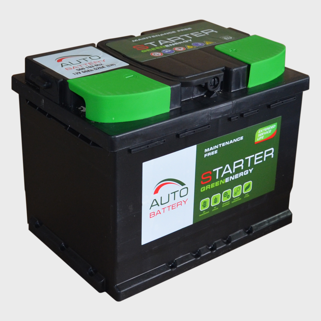 Акумулятор автомобільний 60 А·год (-/+) STARTER GE АКБ 242x175x190, фото 1