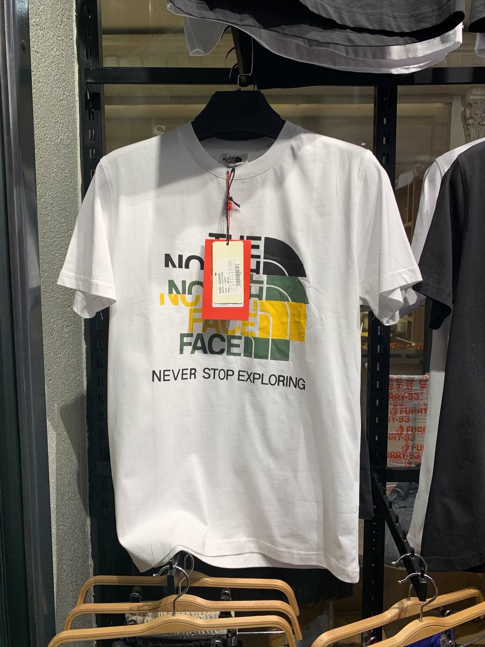 Футболка чоловіча молодіжна біла TNF The North Face. Модні футболки для підлітків Літні футболки жіночі