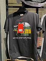 Графитовая футболка летняя TNF The North Face. Стильные футболки для подростков. Мужская и женская футболка