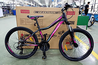 Велосипед гірський алюмінієвий Crosser Sweet 24" рама 14", чорний