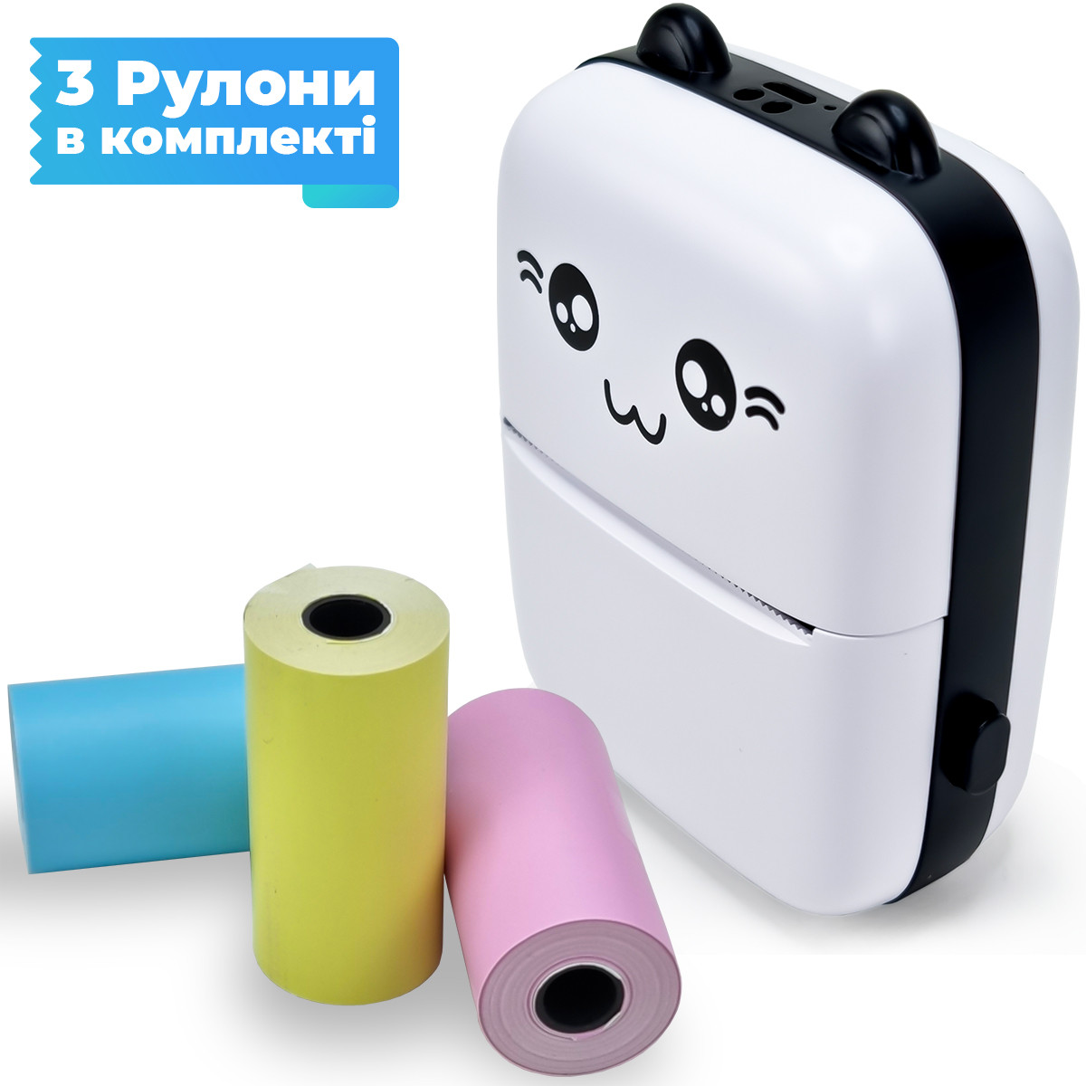 Портативний дитячий принтер JETIX Mini printer з термодруком +3 рулони кольорової термопапери в комплекті