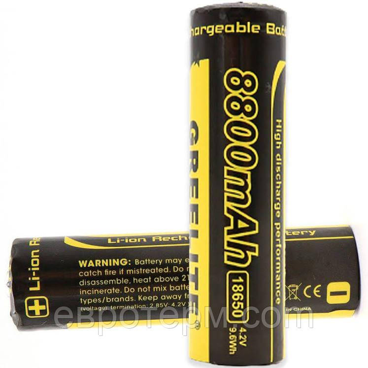 Акумулятор 18650 Li-ion Greelite 8800 mAh 4.2 V, реальна місткість ~ 1000 mAh