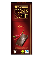 Черный шоколад Шоколад Moser Roth Chili, 125г