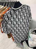 Футболка мужская молодежная серая Dior. Летние футболки для мужчин и женщин. Футболки для подростков Диор