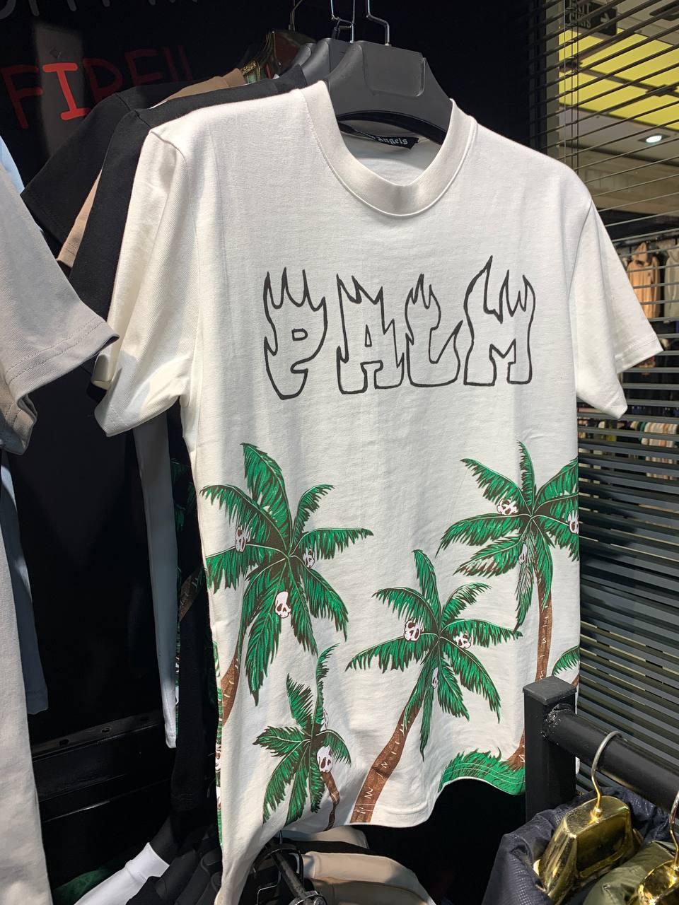 Найцікавіші молодіжні футболки Palm Angels. Біла футболка літній унісекс. Підліткові футболки на літо