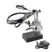 Тримач "третя рука" MG16129-C лупа, крокодили, LED-підсвітка