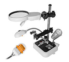 Тримач "третя рука" MG16129DC лупа, крокодили, LED-підсвітка