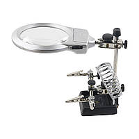 Тримач "третя рука" MG16129-A лупа, крокодили, LED-підсвітка