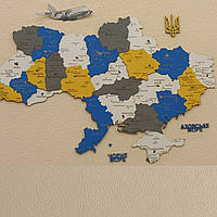 Многослойная настенная карта Украины из дерева