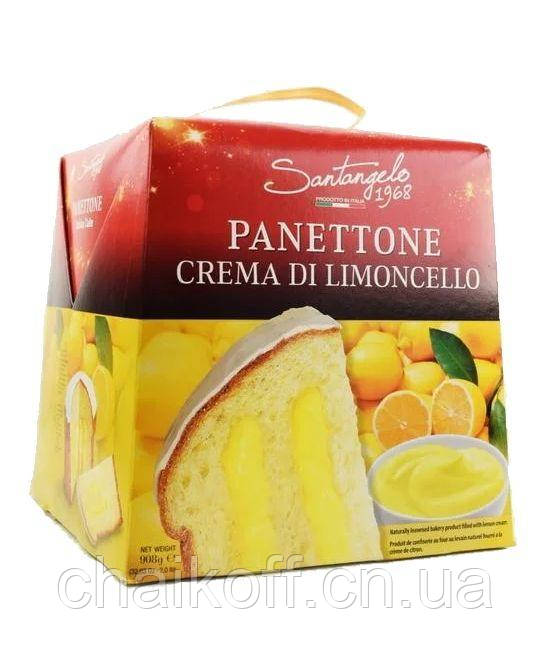 Панетоне великодня з лимонною начинкою Santangelo alla crema di limoncello 908 г (Італія), фото 1