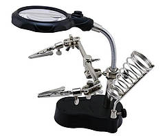 Тримач "третя рука" MG16126-A лупа, крокодили, LED-підсвітка